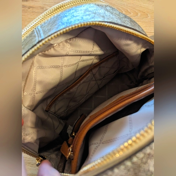 NWOT Gold Michael Kors Backpack - Picture 7 of 14